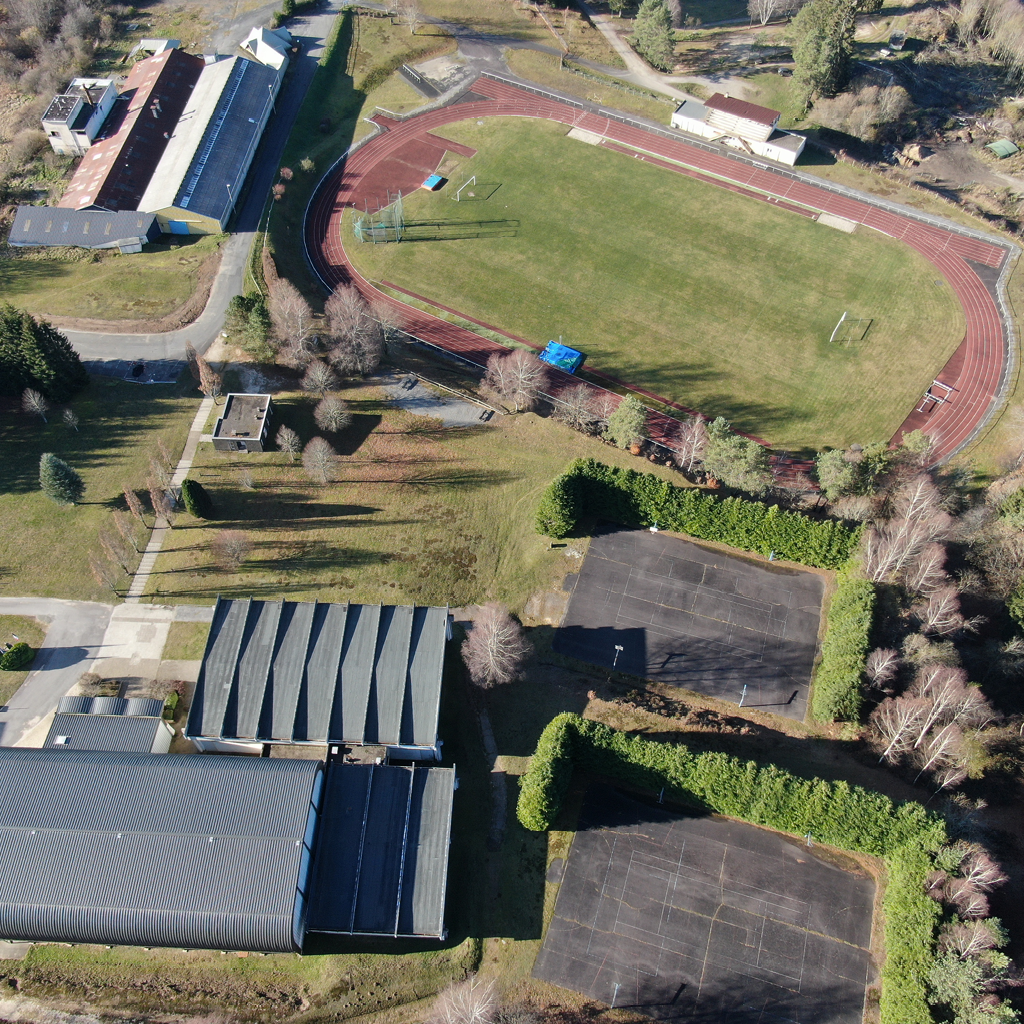 Vue aérienne Centre sportif Espace 1000 Sources
